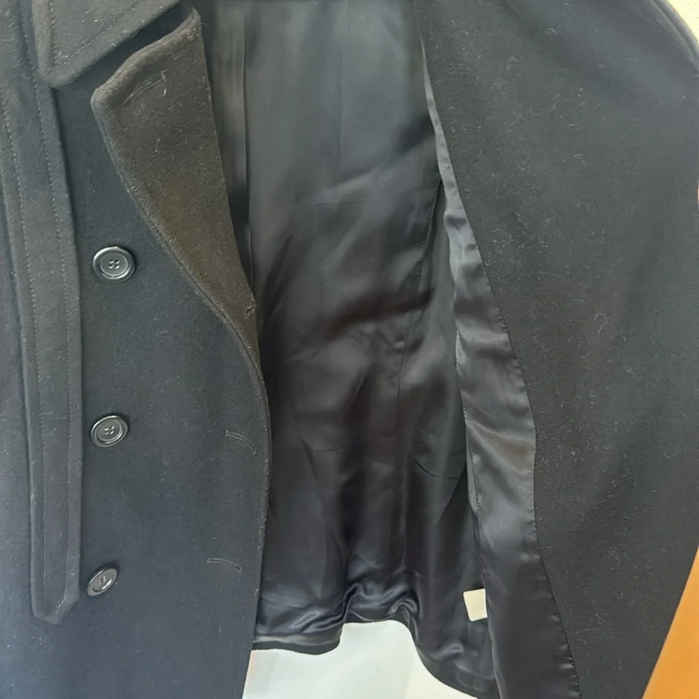 J. Crew wool black double breasted winter fall preppy collegiate pea coat 4 - Picture 7 of 11